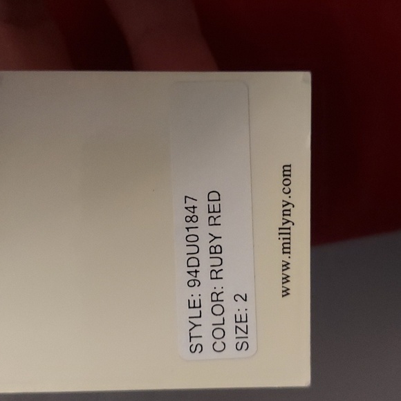 MILLY Ruby Red Sweetheart Silk Dress - Picture 16 of 16